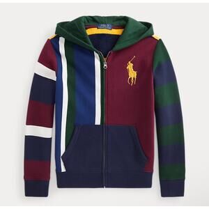 Polo Ralph Lauren Boys Size 7 Full Zip Fleece Hoody Sweatshirt Big Pony EUC